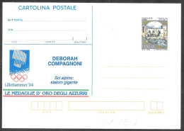 Italia/Italy/Italie: Intero, Stationery, Entier, Slalom Gigante Femminile, Women's Giant Slalom, Slalom Géant Féminin - Invierno 1994: Lillehammer