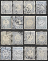 1912 Strafportzegels Lichtblauw Bijna Complete Gestempelde Serie NVPH P 44 / 52 - 54 / 60 - Postage Due