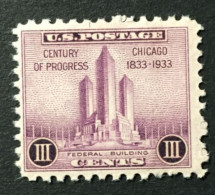 1933 - United States - Chicago Century Of Progress - Federal Building  - Unused - Unused Stamps