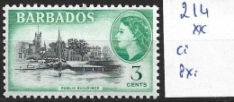 BARBADE 214 ** Côte 1.50 € - Barbados (...-1966)