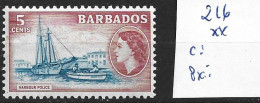 BARBADE 216 ** Côte 1.50 € - Barbados (...-1966)