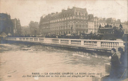 Paris * 1er * Carte Photo * Grande Crue De La Seine Janvier 1910 * Le Pont St Michel * Inondation * Omnibus - District 01