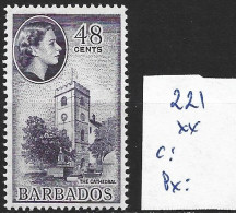 BARBADE 221 ** Côte 9 € - Barbados (...-1966)