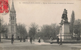 Neuilly Sur Seine * Place * église St Pierre Et Statue De Perronnet - Neuilly Sur Seine