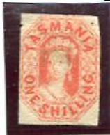 AUSTRALIA/TASMANIA - 1858  1s  VERMILLON  WMK DOUBLE LINED NUMERALS  MINT  NO GUM  SG 41 - Nuevos