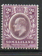 Somaliland Protectorate 1903 KEVII 2 Annas Value, Hinged Mint, 1 Fox Mark, SG 34 (BA2) - Somaliland (Protectoraat ...-1959)