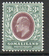 Somaliland Protectorate 1903 KEVII 3 Annas Value, Lightly Hinged Mint, SG 36 (BA2) - Somaliland (Protectorat ...-1959)