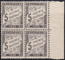 France  .  Y&T   .     Taxe 14   Bloc De 4  (2 Scans)         .   **     .    Neuf Avec Gomme Et SANS Charnière - 1859-1959 Mint/hinged