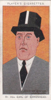 8 Earl Of Birkenhead - Straight Line Caricatures 1926 - Players Cigarette Card - Original - Player's