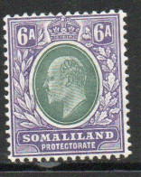 Somaliland Protectorate 1903 KEVII 6 Annas Value, Hinged Mint, SG 37 (BA2) - Somaliland (Protectoraat ...-1959)