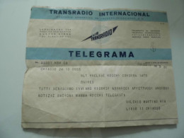 Telegramma  Argentina Per Ponte Di Chiasso  "TRANSRADIO INTERNACIONAL" 1944 - Storia Postale