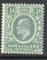 Somaliland Protectorate 1903 KEVII ½ Anna Value, Wmk. Multiple Crown CA, Lightly Hinged Mint, SG 45 (BA2) - Somalilandia (Protectorado ...-1959)