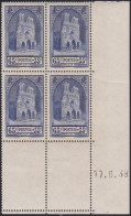 France  .  Y&T   .     399  Bloc De 4  Coin Daté       .   **     .    Neuf Avec Gomme Et SANS Charnière - 1930-1939