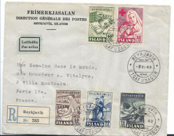 ISLAND 072 / Wohltätigkeitsvereinigungen, Einschreiben Vom Ersttag 8.6.1949 - Storia Postale