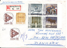 Sweden Registered Cover Sent To Denmark Hisings Backa 29-7-1982 Very Good Franked And Canceled - Lettres & Documents