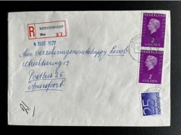 NETHERLANDS 1977 REGISTERED LETTER WERVERSHOOF TO AMERSFOORT 02-03-1977 NEDERLAND AANGETEKEND - Lettres & Documents