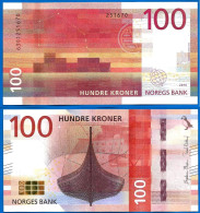 Norvege 100 Couronnes 2016 Norway Kroner Que Prix + Port Pingouin Bateau Banknote Paypal Crypto OK - Norvège