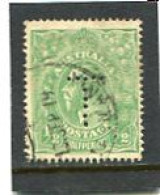 AUSTRALIA/TASMANIA - 1903  SERVICE  1/2d  GREEN   PERF  T  FINE USED  Yv 2 - Oblitérés