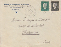 Lettre Obl. Mettray Le 13/6/45 Sur 80c Et 1f20 Dulac N° 688, 690 (Tarif Du 1° Mars 45) Pour Châteauroux - 1944-45 Marianne De Dulac