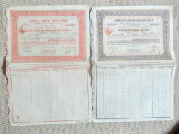 Compagnie Générale Transatlantique - 1934 - Certificat D' Actions Et Certificat De Parts Bénéficiaires Nominatives - Navigation