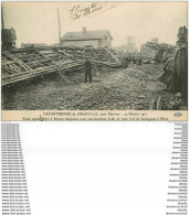 28 COURVILLE. La Catastrophe De 1911. Train Rapide Paris Rennes Tamponne Un Train De Marchandises De Guingamp à Paris - Courville