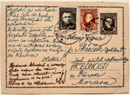 Slovakia 1940 Uprated Postal Card CDV2 Bratislava 11.4.1940 To Predmosti Bohemia - Cartoline Postali