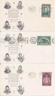 Argentina FDC 17-8-1950 Don Jose De San Martin Complete Set Of 7 On 7 Covers With Cachet - FDC