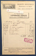 ● La Bourboule - Magasins LEPINASSE TRACEZ - Facture 1916 - Ch HEUDEBERT - Chablis Sauce Anglaise Passavy - Food
