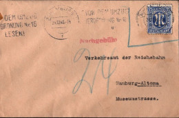 ! 24.12.1946 , AM Post Brief Im Ortsverkehr Von Hamburg Finkenwerder N. Altona Mit Nachgebühr - Storia Postale