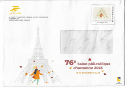 20004 -ENTIER POSTAL  La Poste Phil@poste  -2023  - 76éme SALON PHILAT2LIQUE D'AUTOMNE - International  250 Grs - - Prêts-à-poster:Stamped On Demand & Semi-official Overprinting (1995-...)