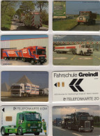 Trucks 8TK K 205A+B, 207A+B,260,315,563,1566 ** 220€ LKW Fahrschule Schwerlast-Autos Transport TC Cars Telecards Germany - Werbung