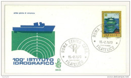 ITALIA FDC - VENETIA - 100° ANN.RIO ISTITUTO IDROGRAFICO  ANNO 1973 - A.S. ROMA - FDC