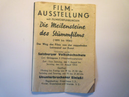 2023 - 3353  PUB ALLEMANDE 4 Volets  " FILM AUSSTELLUNG " Mit Filmvorfuhrungen Die  Meilensteine Des Stummfilms  1953 - Non Classificati