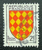 FRA1003U2 - Armoiries De Provinces (VII) - Angoûmois - 2 F Used Stamp - 1954 - France YT 1003 - 1941-66 Escudos Y Blasones