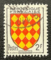 FRA1003U3 - Armoiries De Provinces (VII) - Angoûmois - 2 F Used Stamp - 1954 - France YT 1003 - 1941-66 Escudos Y Blasones