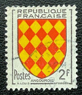 FRA1003UC - Armoiries De Provinces (VII) - Angoûmois - 2 F Used Stamp - 1954 - France YT 1003 - 1941-66 Armoiries Et Blasons