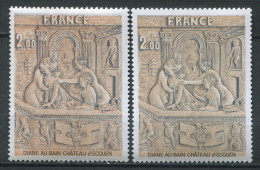 25900 FRANCE N°2053** 2F J. Goujon : Bistre Orange Décalé Vers Le Bas + Normal (non Inclus) 1979  TB - Unused Stamps