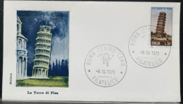 Filatelia - FDC RODIA - FIRST DAY COVER - ITALIA REPUBBLICA - ITALY - LA TORRE DI PISA ANNO 1973 - FDC