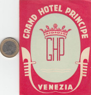 ETIQUETA - STICKER - LUGGAGE LABEL GRAND HOTEL PRINCIPE - VENEZIA -  -ITALIA - Etiquetas De Hotel