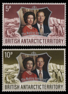 BAT / Brit. Antarktis 1972 - Mi-Nr. 43-44 ** - MNH - Silberhochzeit - Ongebruikt