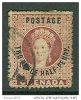 Grenada Victoria Stamp Used, Two Pence Half Penny, WM 3 - Grenade (...-1974)