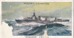 Modern Naval Dress.1939 - 21 Mogador, France, Destroyer - Players Cigarette Card - Player's