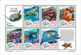 Djibouti 2023, Animals, Turtle, Fishes, Crabs, Sea Star, 6val In BF - Crostacei