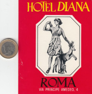 ETIQUETA- STICKER - LUGGAGE LABEL HOTEL DIANA    -ROMA   -ITALIA - Etiquetas De Hotel