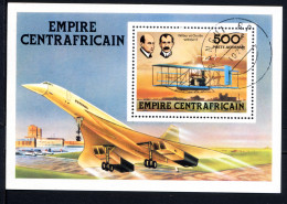 CENTRAFRIQUE 1978, Yv. 25, WRIGHT, Concorde ?, 1 Bloc, Oblitéré / Used. RblocCenW - Rembrandt