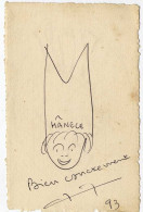 DESSIN ENCRE REPRESENTANT UN BONNET D ANE HANECE  REALISE SUR CARTE POSTALE  SIGNE JEAN CHARLES  CAHORS - Drawings