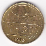 San Marino, 200 Lire 1989, 16 Siècles D’histoire, En Bronze Aluminium, KM# 238, Neuve UNC - San Marino