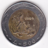 San Marino , 500 Lire1989, 1600 Ans D’histoire, Bimétallique,  KM# 239, Neuve UNC - San Marino