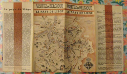 Visitez La Belgique. Le Pays De Liège. Plan Touristique. Carte Dépliant Tourisme Vers 1950 - Non Classés