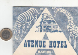 ETIQUETA - STICKER - LUGGAGE LABEL HOTEL AVENUE - NAIROBI - KENYA - Etiquetas De Hotel